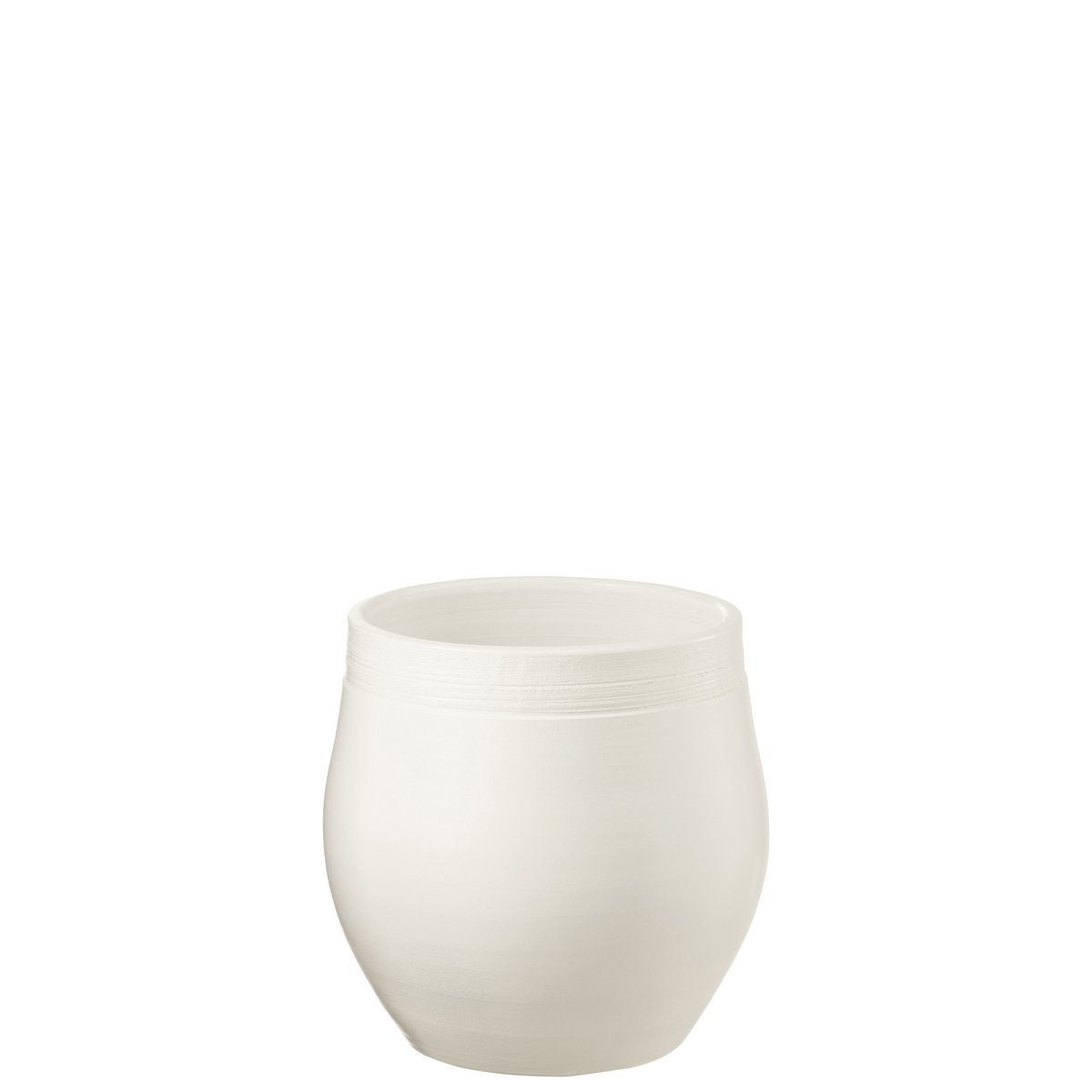 J-Line - Pot de Fleurs Gio - Céramique - Blanc - Grand - Ø29,00cm