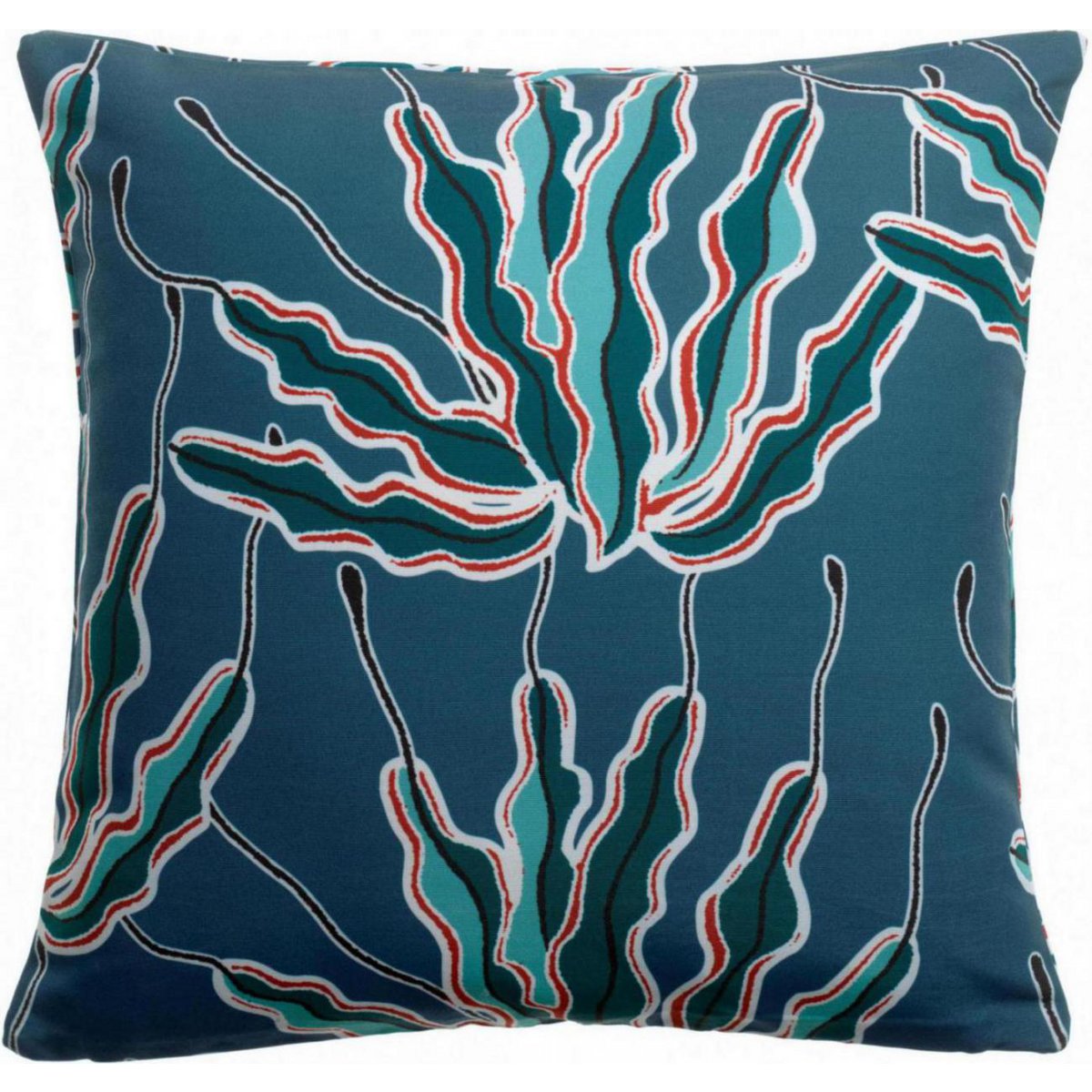 VIVARAISE - Coussin d'extérieur algue imprimé Indigo 45 x 45