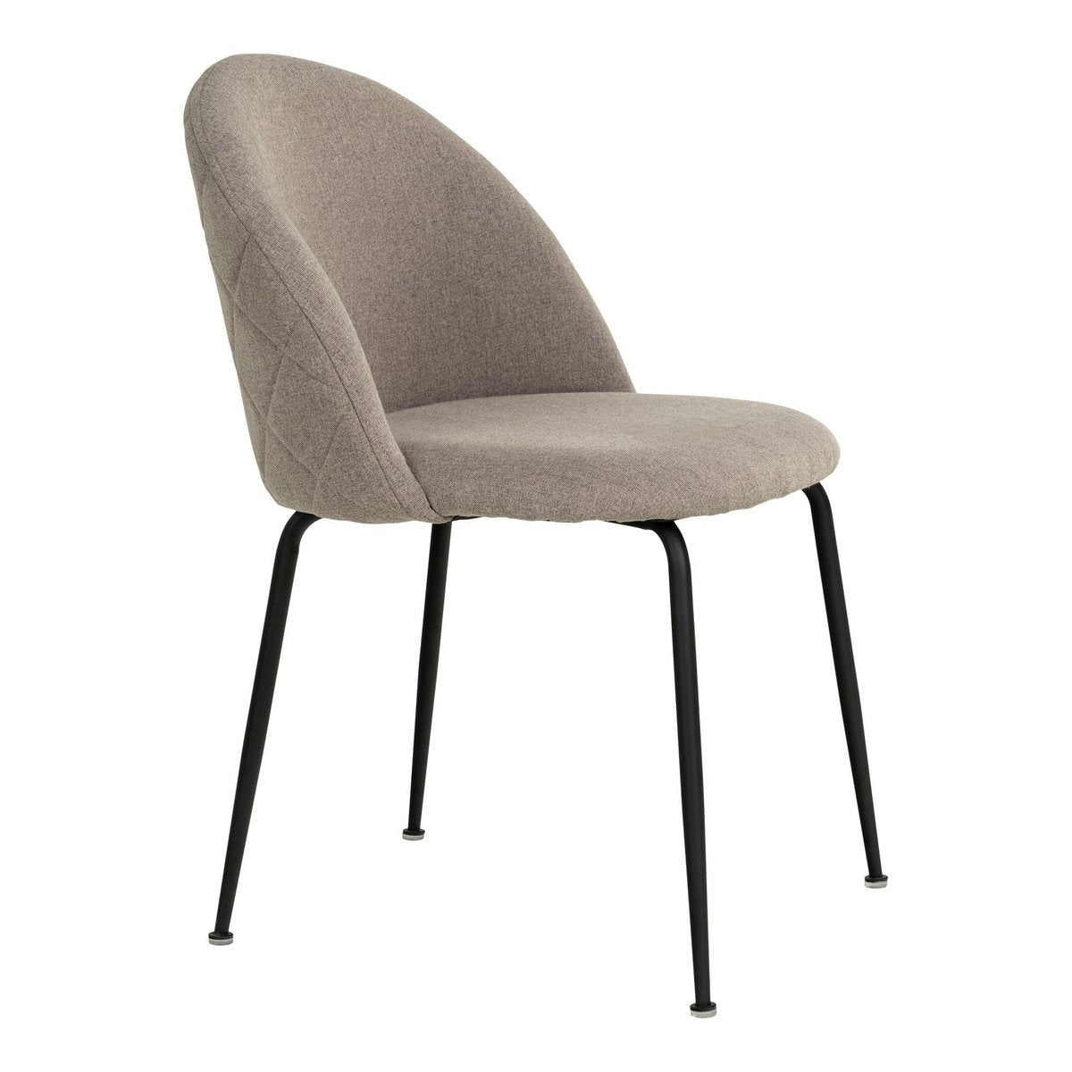 House Nordic - Geneve Dining Chair - Esszimmerstuhl, Stein mit schwarzen Beinen, HN1231 - 2er-Set