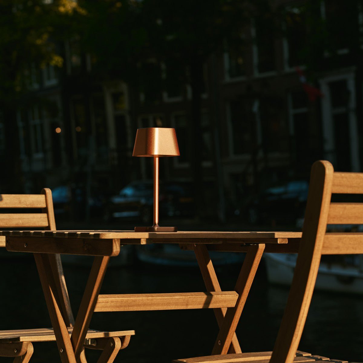 Tavellio-Amsterdam - Ava koperen - Oplaadbare tafellamp | Stijlvol, draadloos en dimbaar
