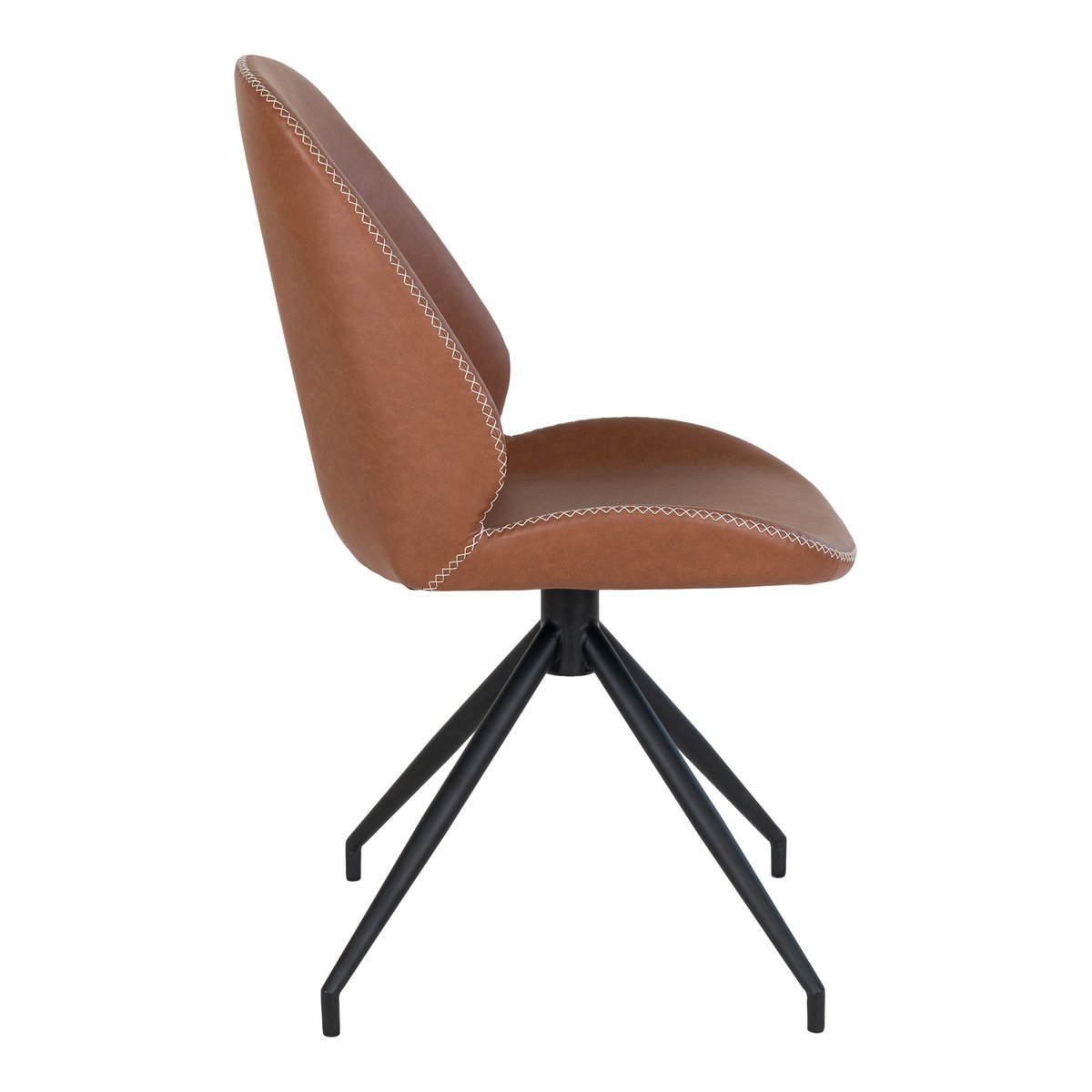 House Nordic - Chaise de salle à manger Monte Carlo avec bouton rotatif - Marron - lot de 2