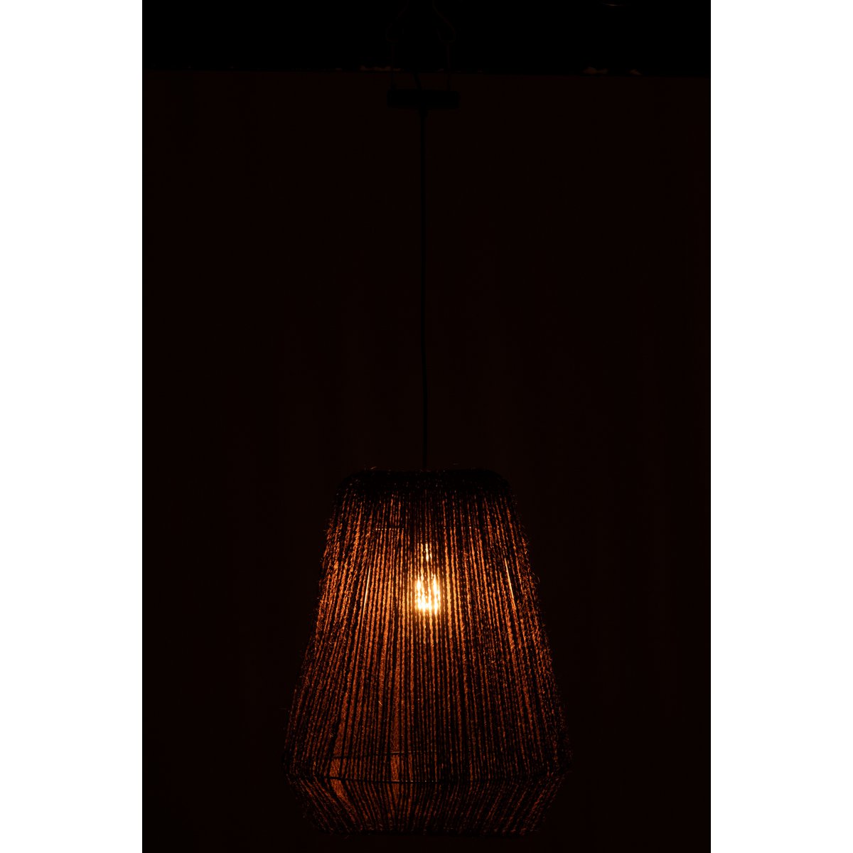 J-Line - Lampe suspendue 'Tresse' (Noir, Taille L)