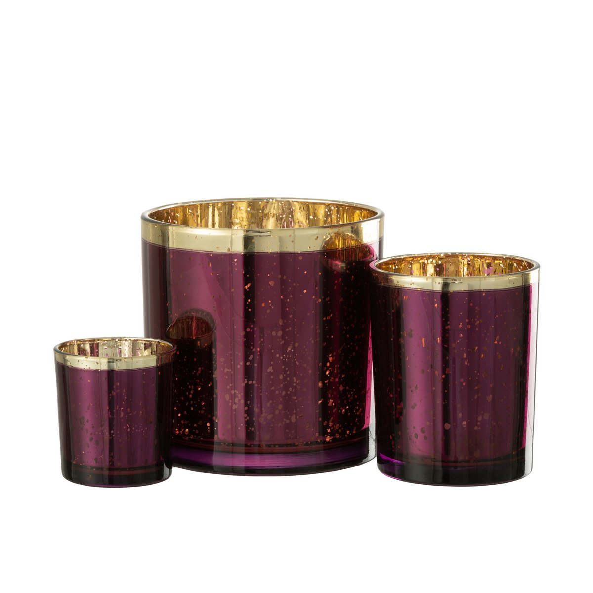 J-Line - Lantern Edge - Glas - Gold/Bordeaux - Groß