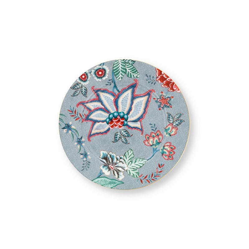 Pip Studio - Set/4 Plates Flower Festival Light Blue 17cm