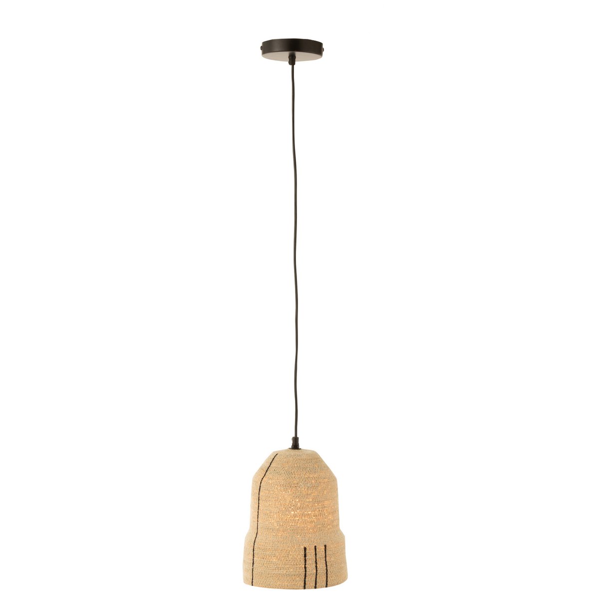 J-Line - Lampe Suspendue Lines Seagrass Naturel/Noir