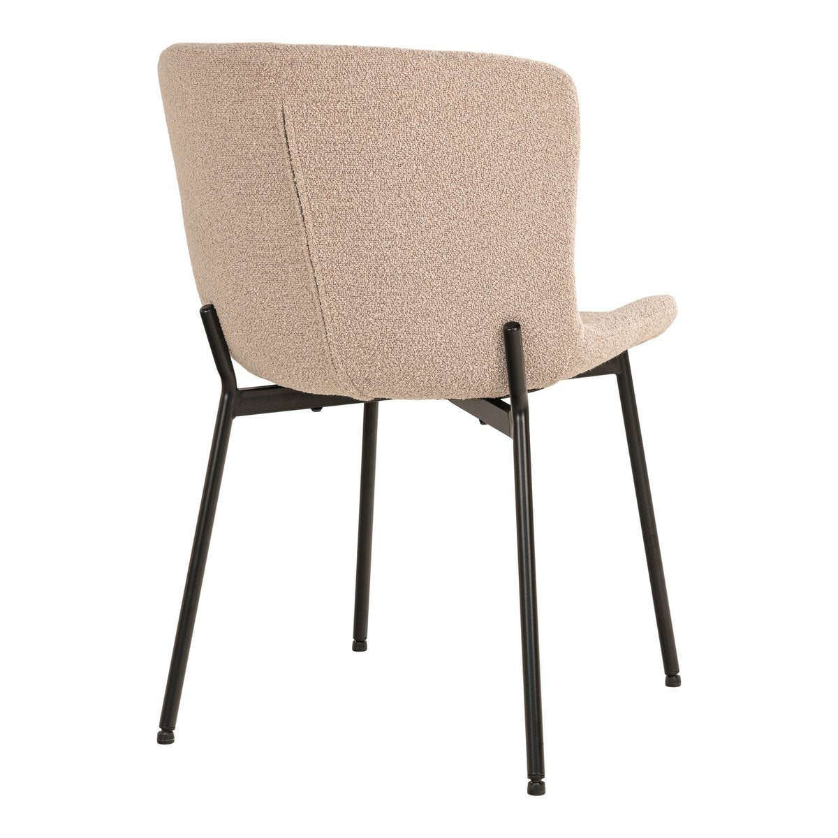 House Nordic - Maceda Dining Chair - Chaise de salle à manger en boucle, beige avec pieds noirs - Lot de 2