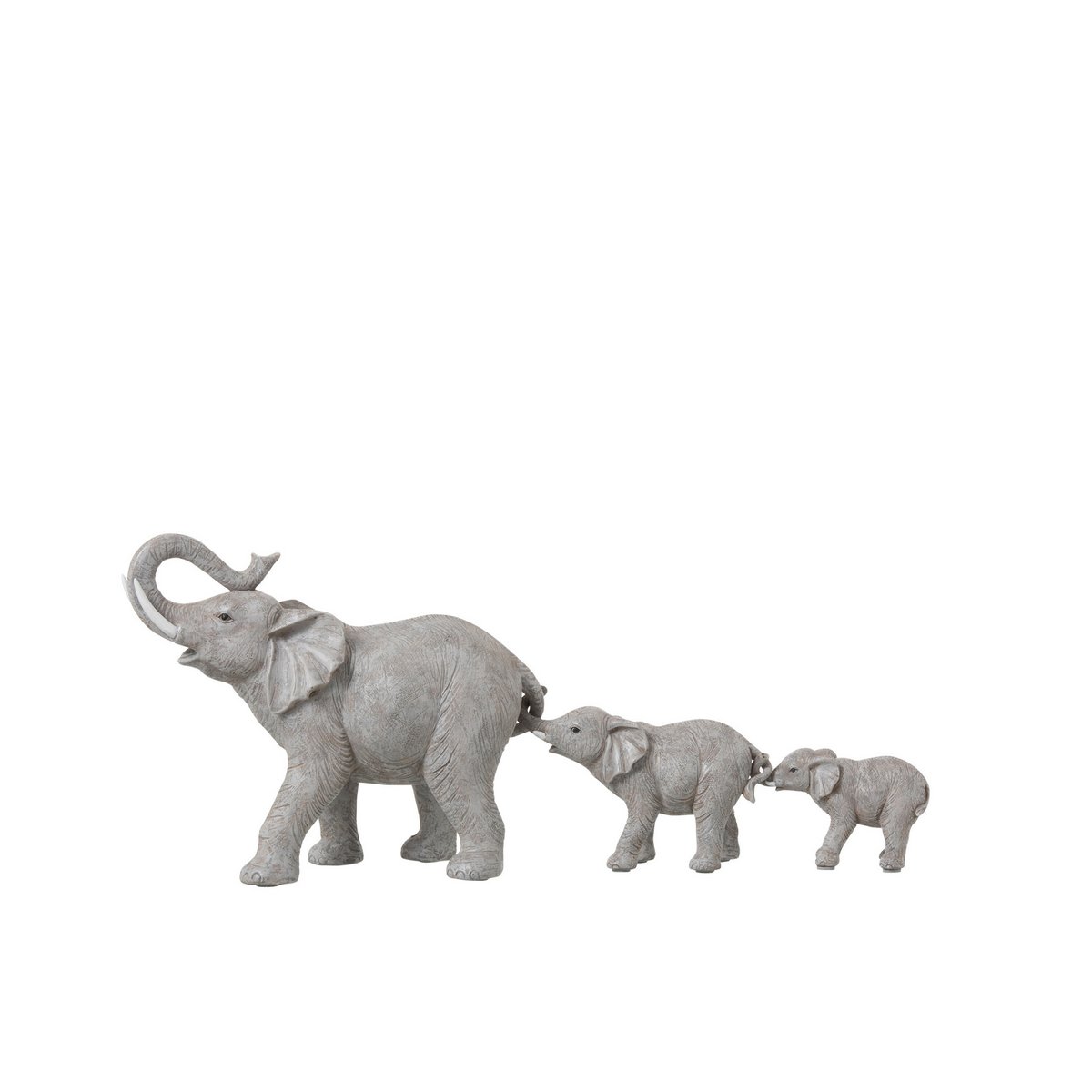 J-Line - Elephant Row 3 Polyresin Grau