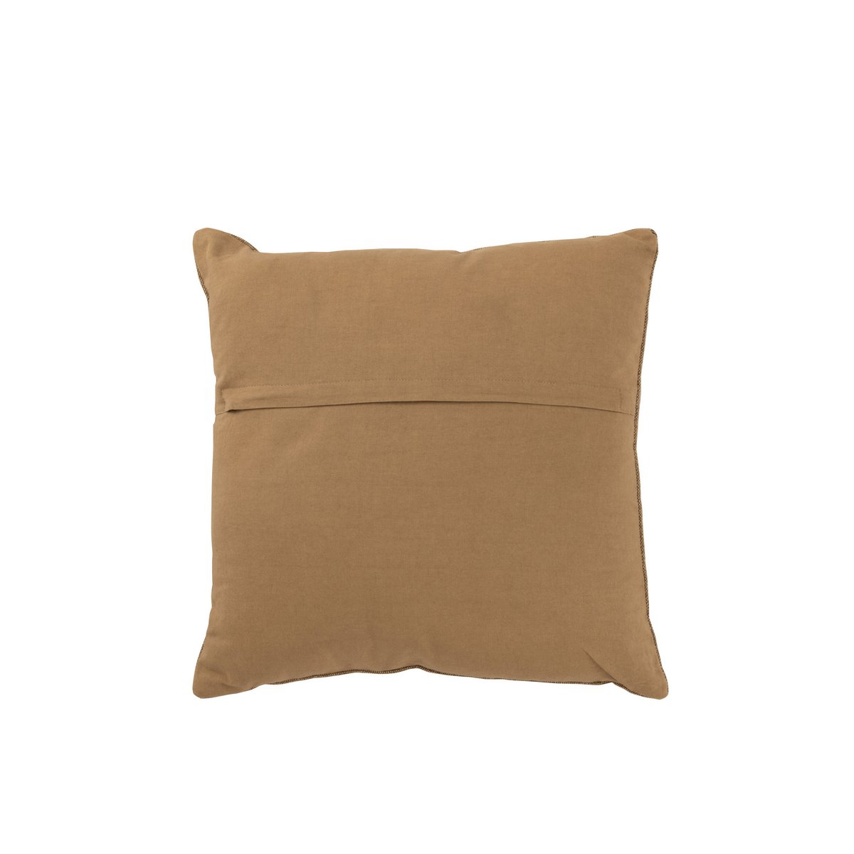 J-Line - Coussin Broderie - Coton - Marron