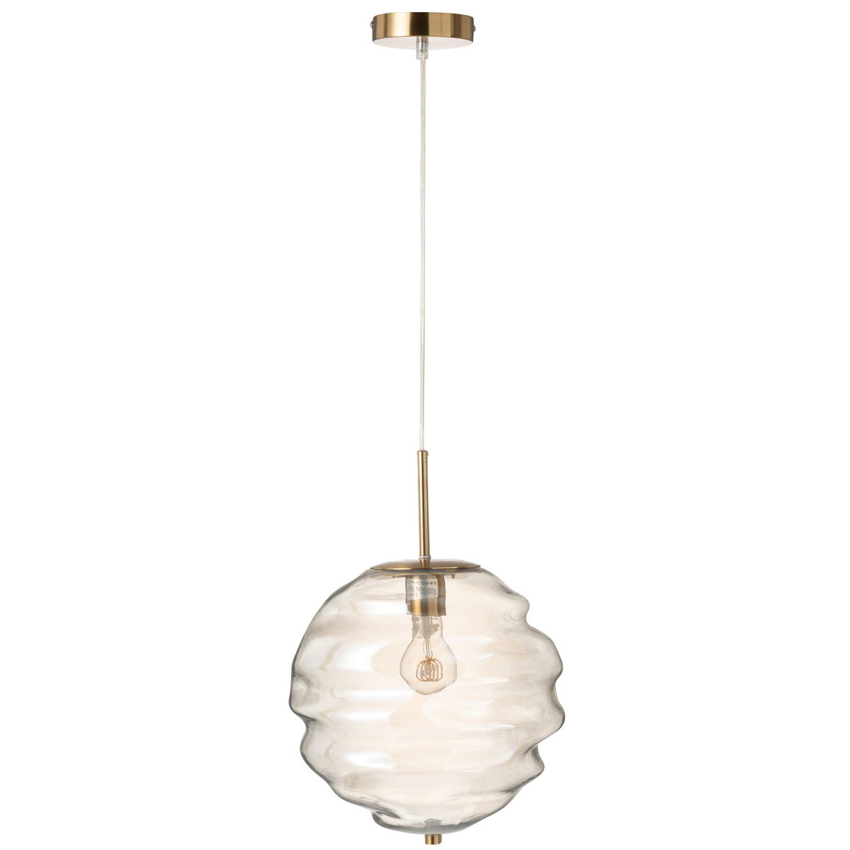 J-Line - Lampe à Suspension Verre Clair Cognac