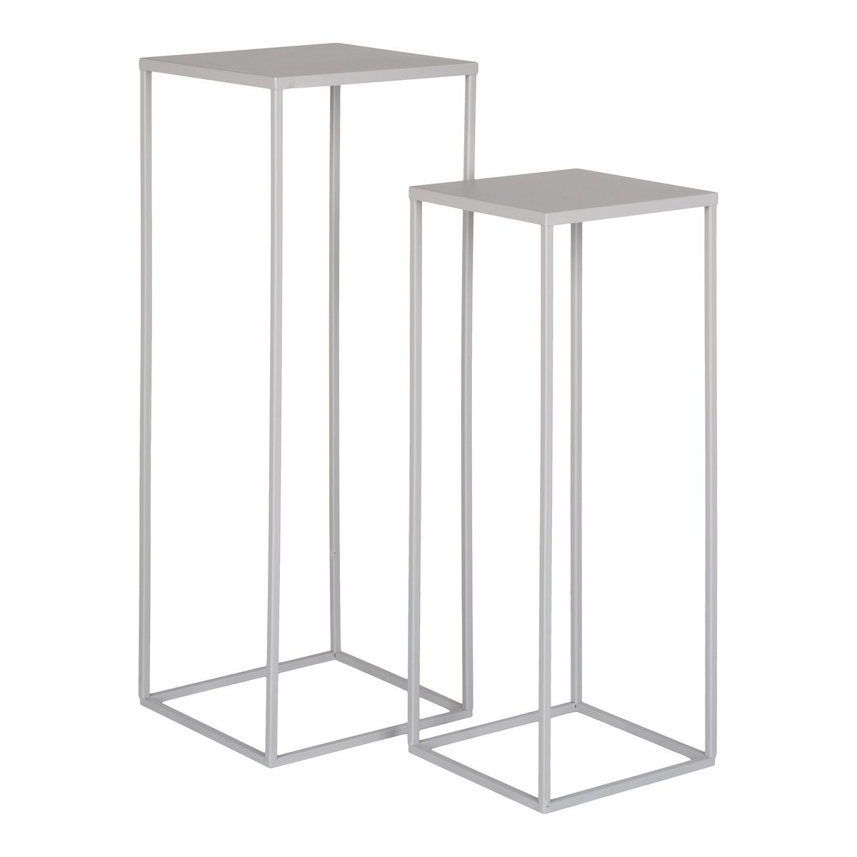 House Nordic - Beja Flower Stand - Jardinière, acier, gris froid, lot de 2