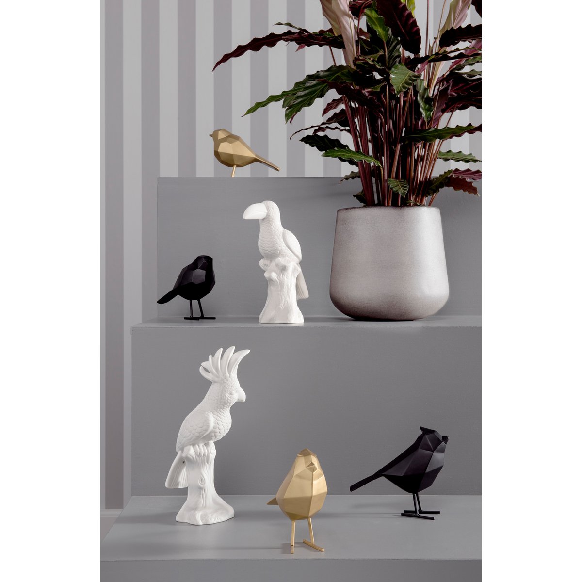 Present Time - Dekorative Statue Origami Bird Small - PT3335BK