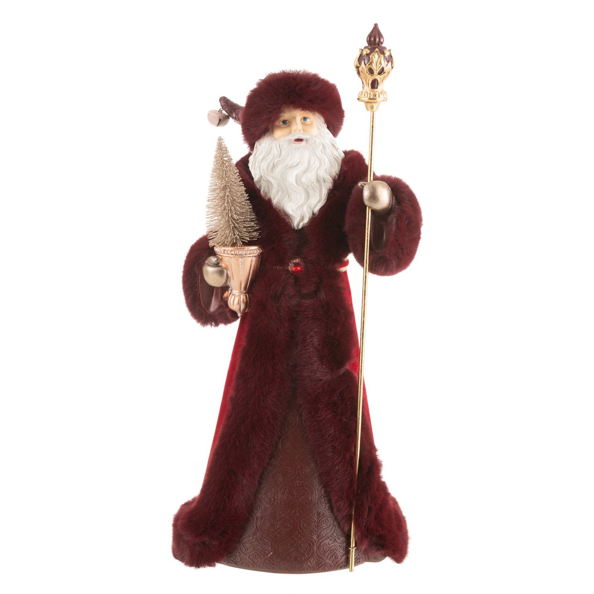 J-Line - Figurine de Noël décorative 'Père Noël' (Rouge/Vert)