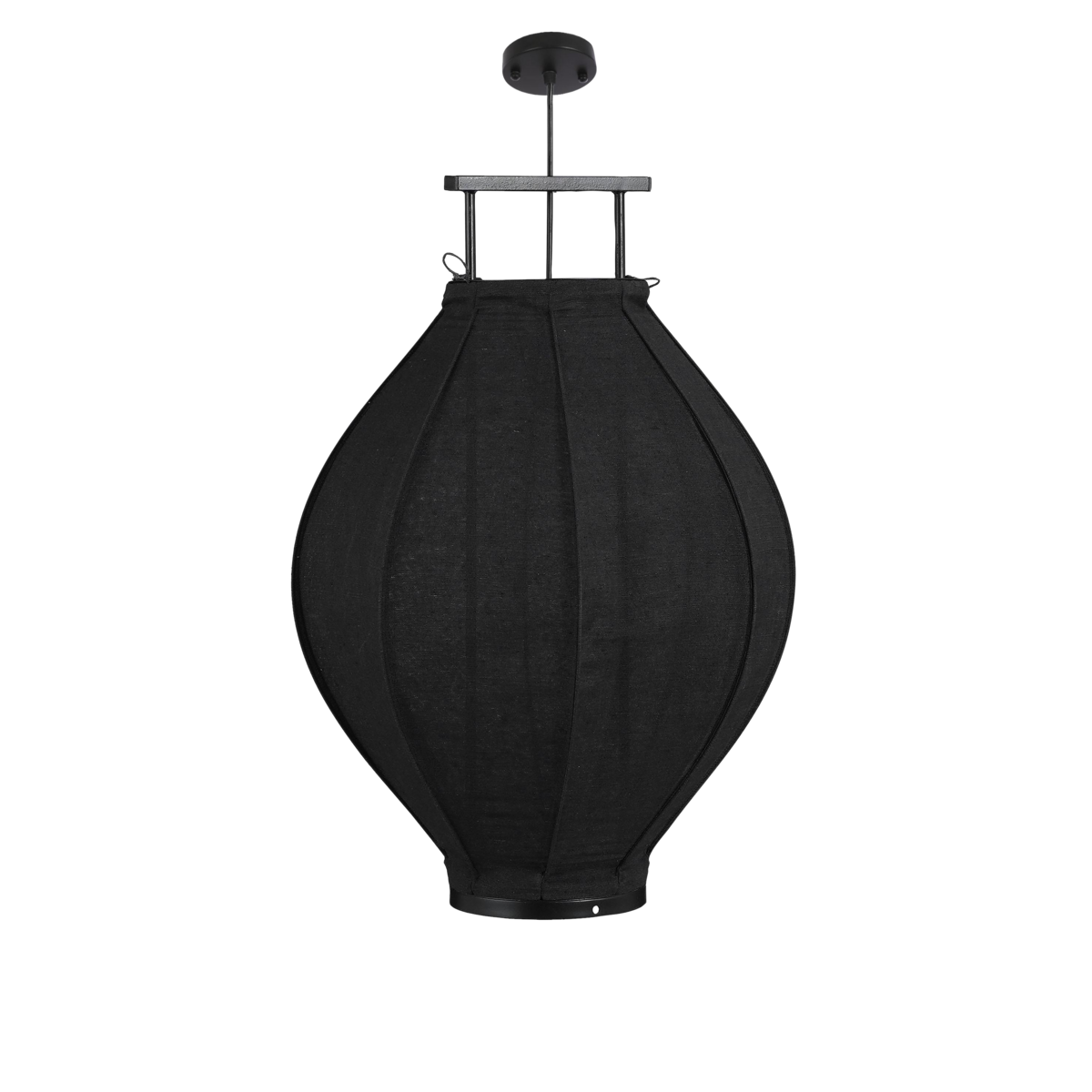 Mica Decorations - Lampe à Suspension Pego - H73 x Ø54 cm - Lin - Noir