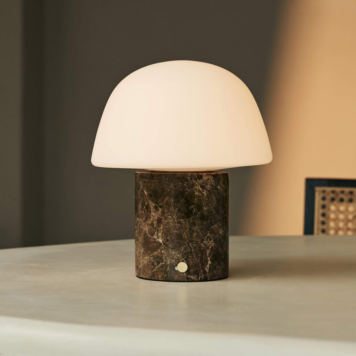 Tavellio-Amsterdam - Maes Brown / Emperador Dark - Elegante marmeren oplaadbare tafellamp