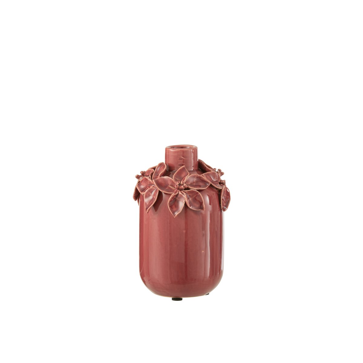 J-Line - Vase à Fleurs - Céramique - Rose - 16,50 cm de Haut