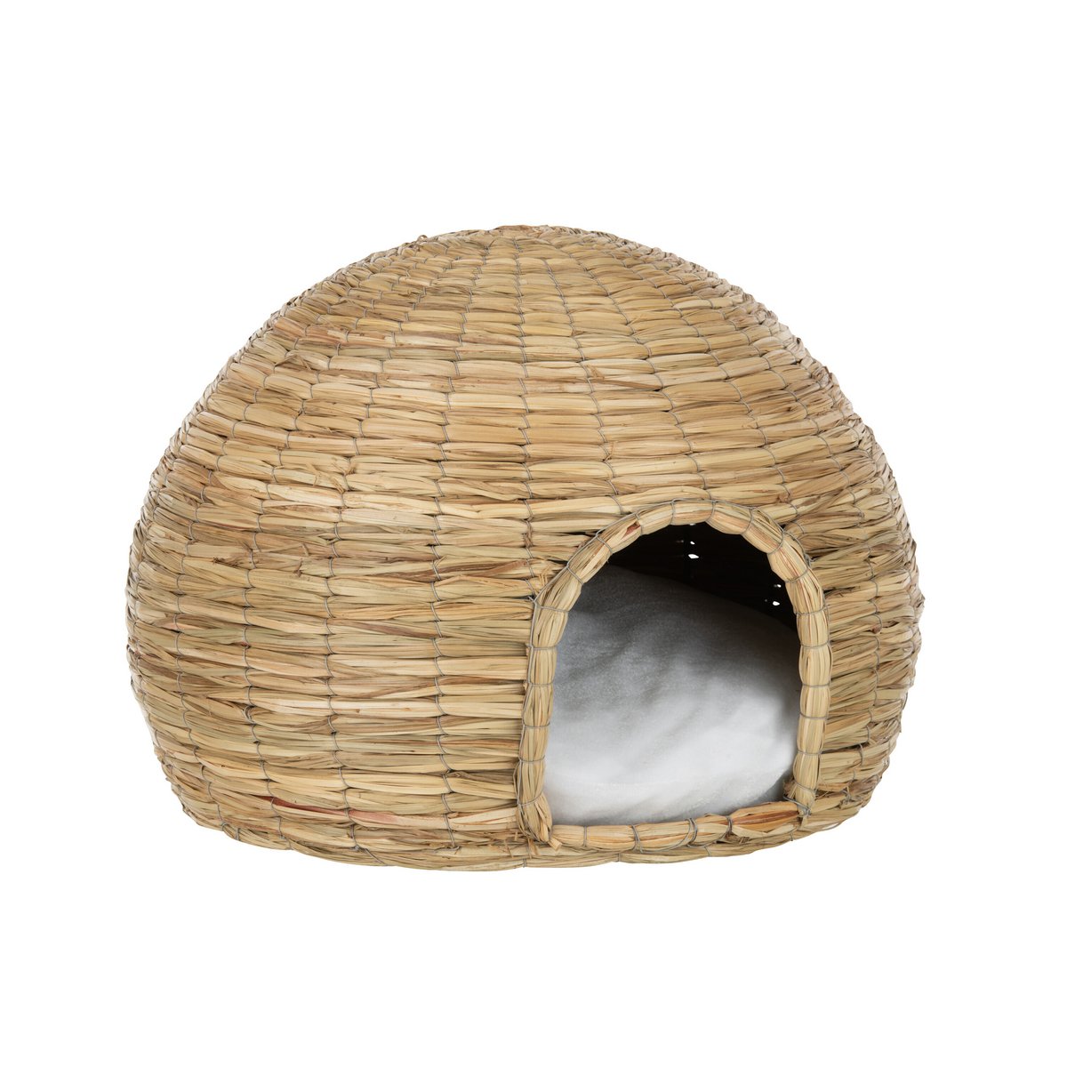 J-Line - Lit pour Chat en Rotin Yumi + Coussin - Jute - Naturel