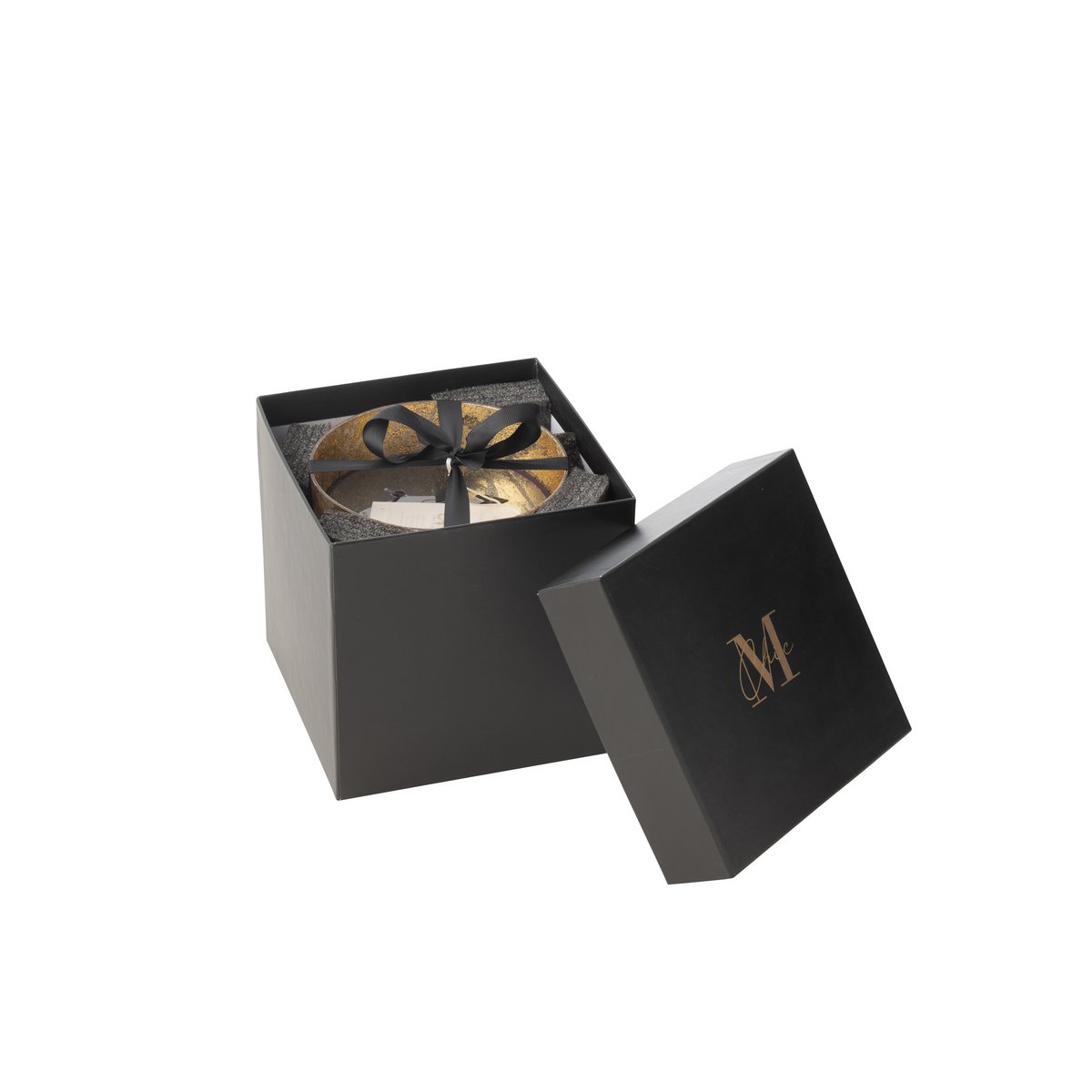 J-Line - Duftkerze M-Chic Glas Gold/Schwarz Medium-80U