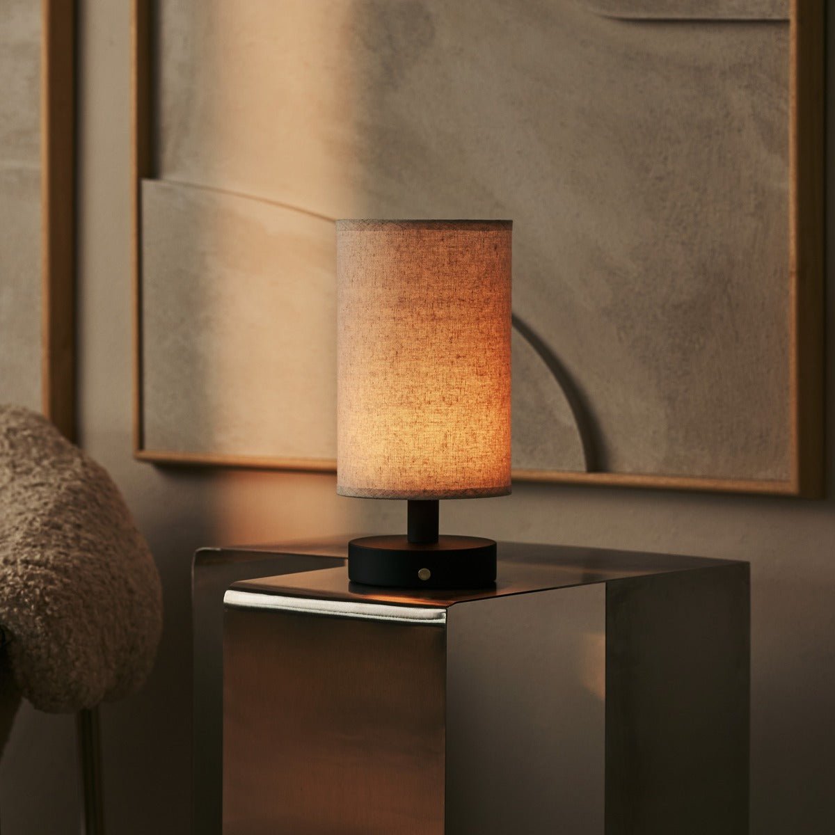 Tavellio-Amsterdam - Ben zwart houten tafellamp - Oplaadbaar en dimbaar