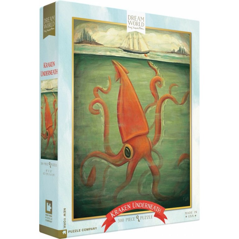 New York Puzzle Company - Puzzle 'Kraken en dessous' (500 pièces)