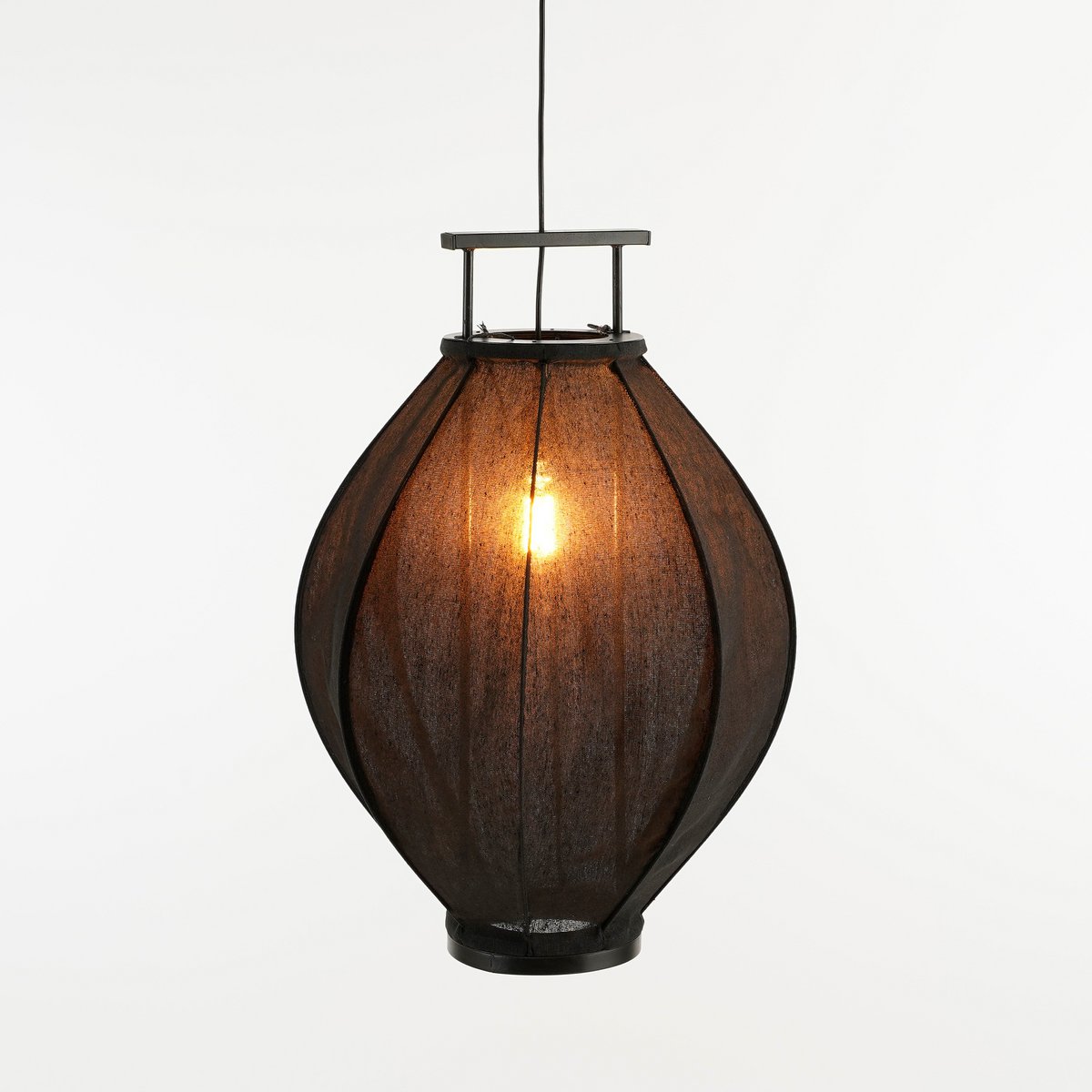 Mica Decorations - Lampe à Suspension Pego - H73 x Ø54 cm - Lin - Noir