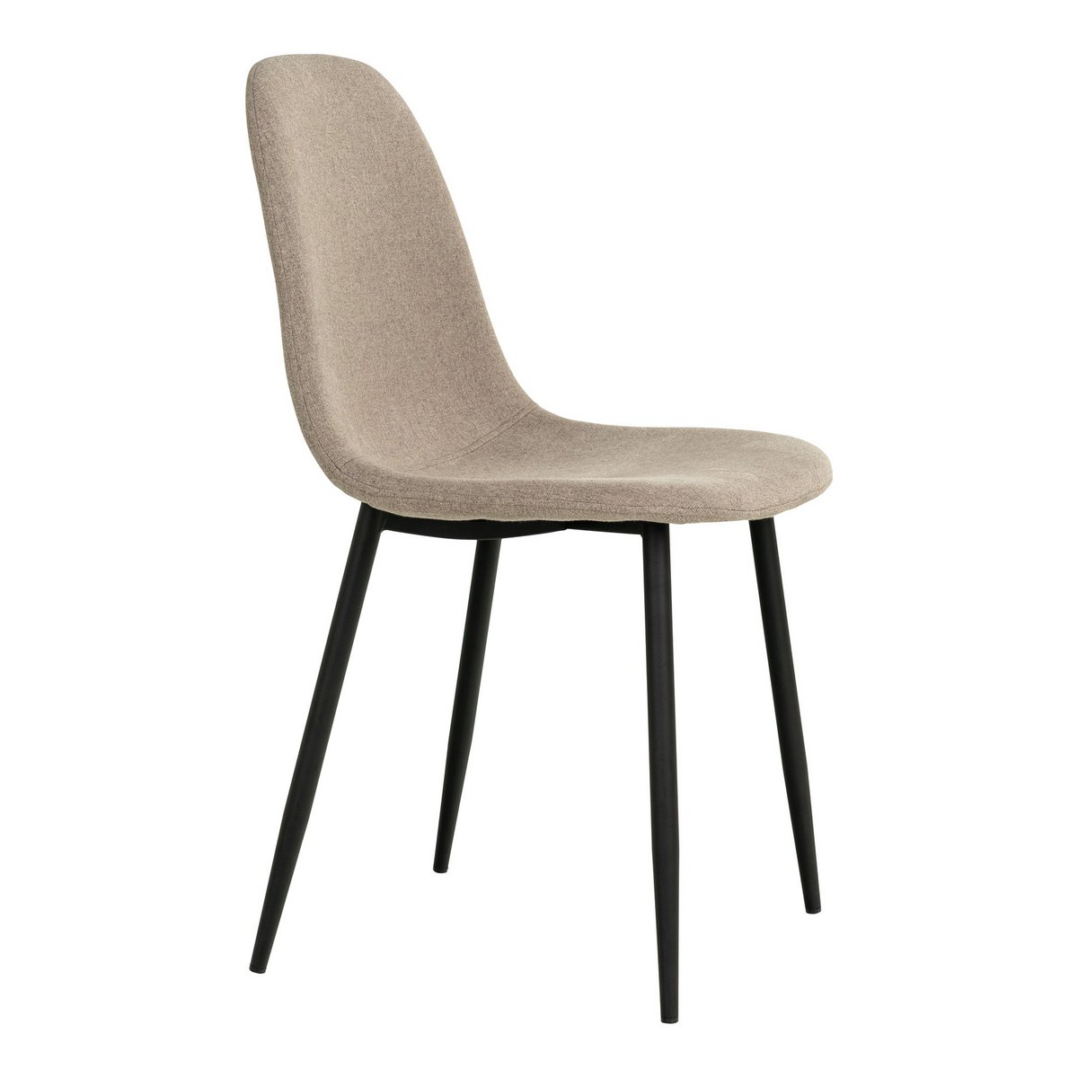 House Nordic - Stockholm Dining Chair - Eetkamerstoel, steen met zwarte poten, HN1231 - set van 2