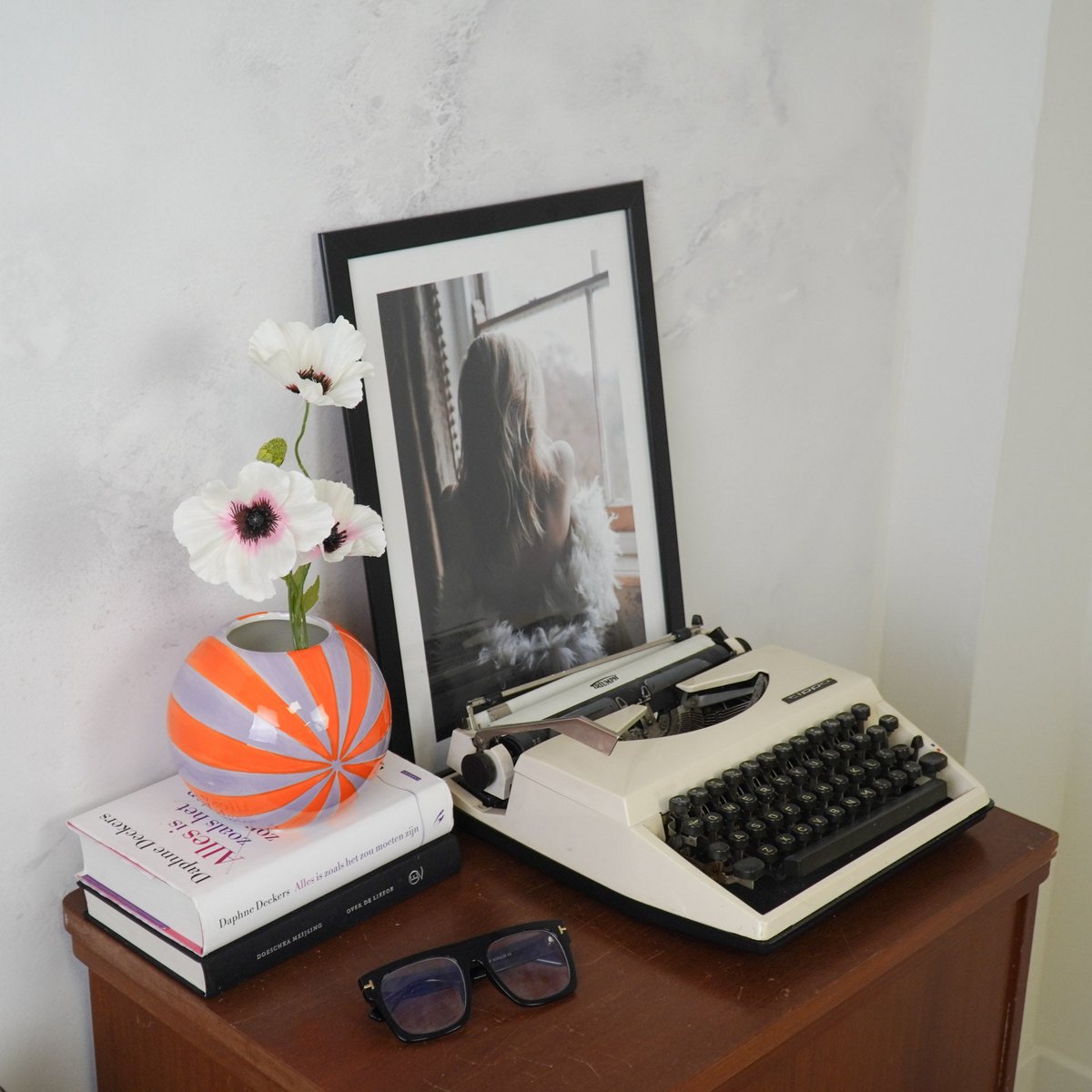 Housevitamin - Vaas - Bloemvaas Swirl - Orange/Lilac - 15x15x15cm