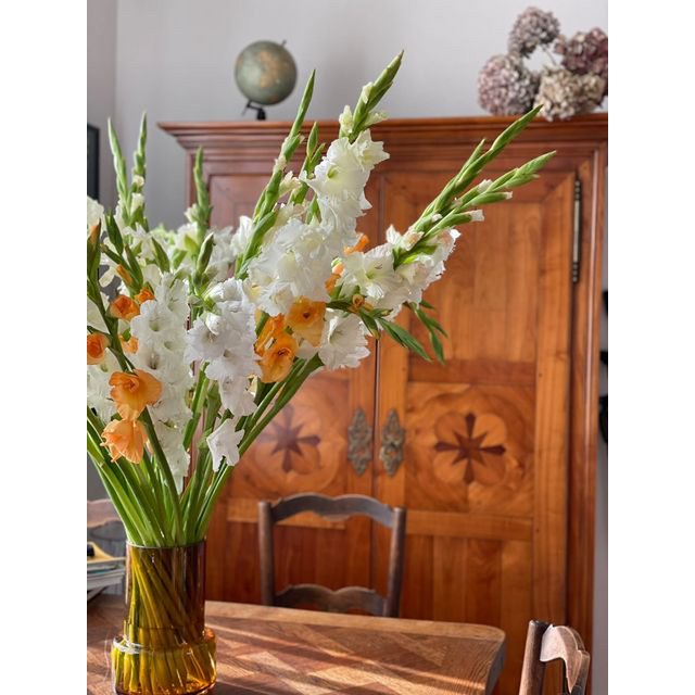 Element Accessories - Luxe glazen vaas van 9 mm, amberkleur: TYLER 25 retro designstijl