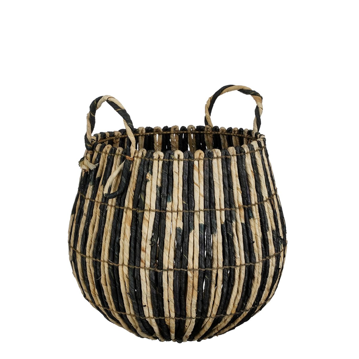 Mica Décorations - Panier Ronda - Lot de 2 - H40 x Ø44 cm - Noir