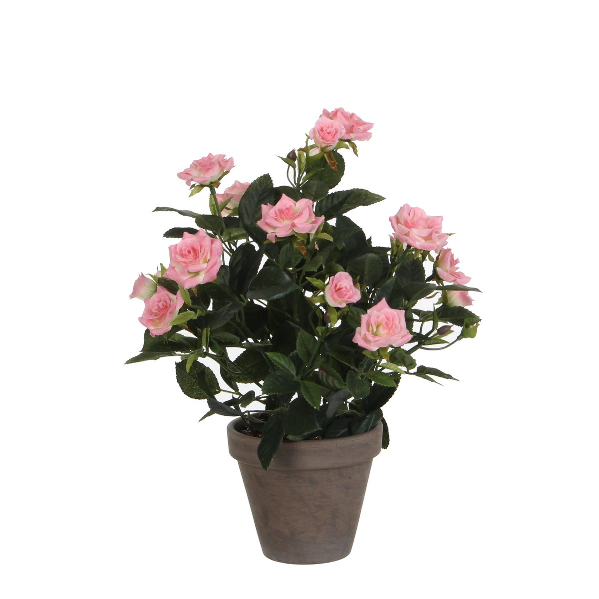 Mica Decorations - Rozenstruik Kunstplant in Bloempot Stan - H33 x Ø25 cm - Roze