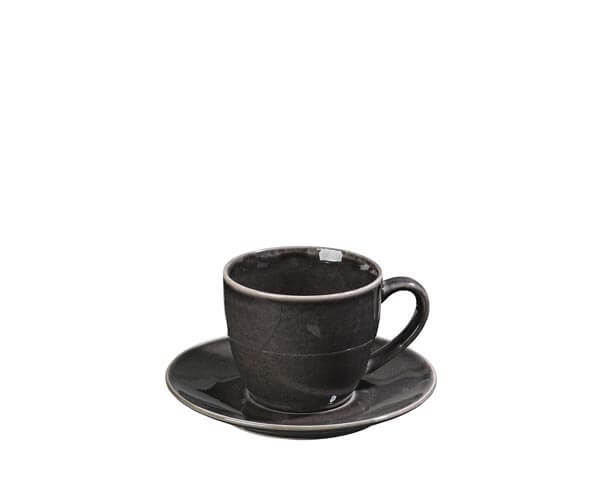 Broste Copenhagen - Kaffeetasse mit Untertasse 'Nordic Coal' - 15cl