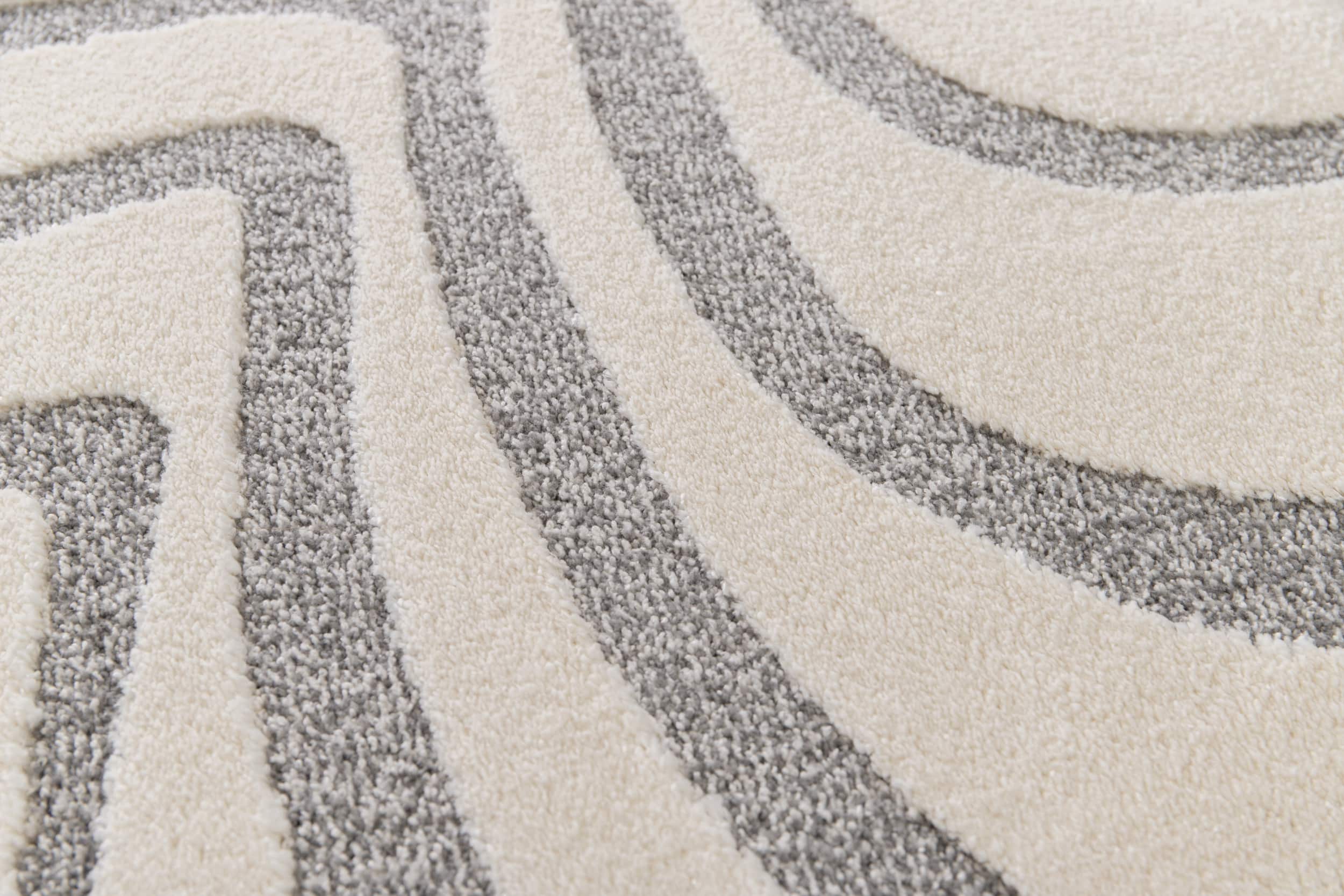 By Javy - Vloerkleed Coco Wave - kleur antraciet-creme