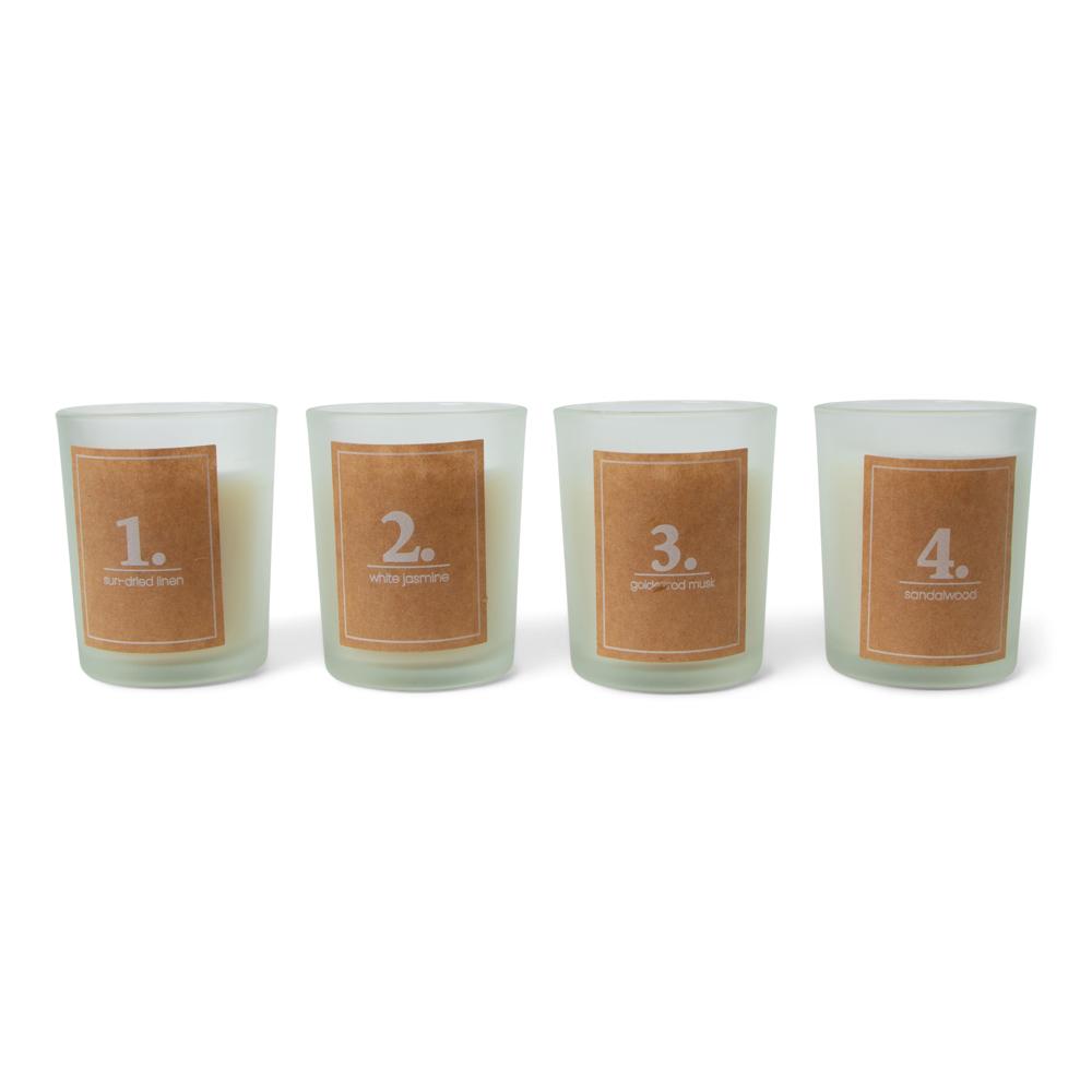 JENS Living - Geurkaarsen giftbox 'Advent' (Taupe, Set van 4)