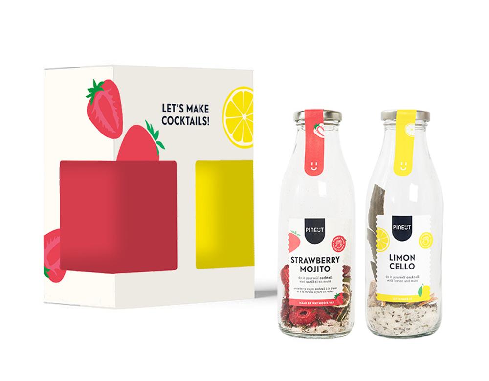 Pineut - Coffret cadeau cocktail 'Mojito Fraise &amp; Limoncello'