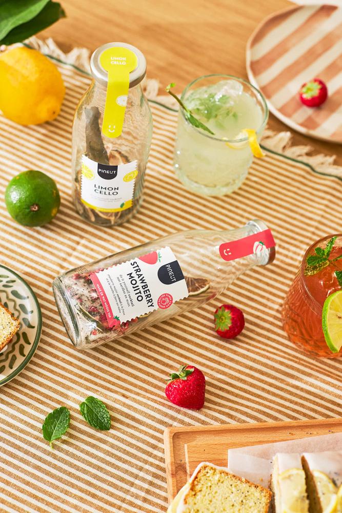 Pineut - Coffret cadeau cocktail 'Mojito Fraise &amp; Limoncello'