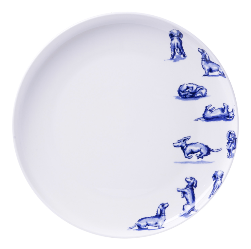 Heinen Delft Blue - Assiette plate 'Dachshund Nhaan'