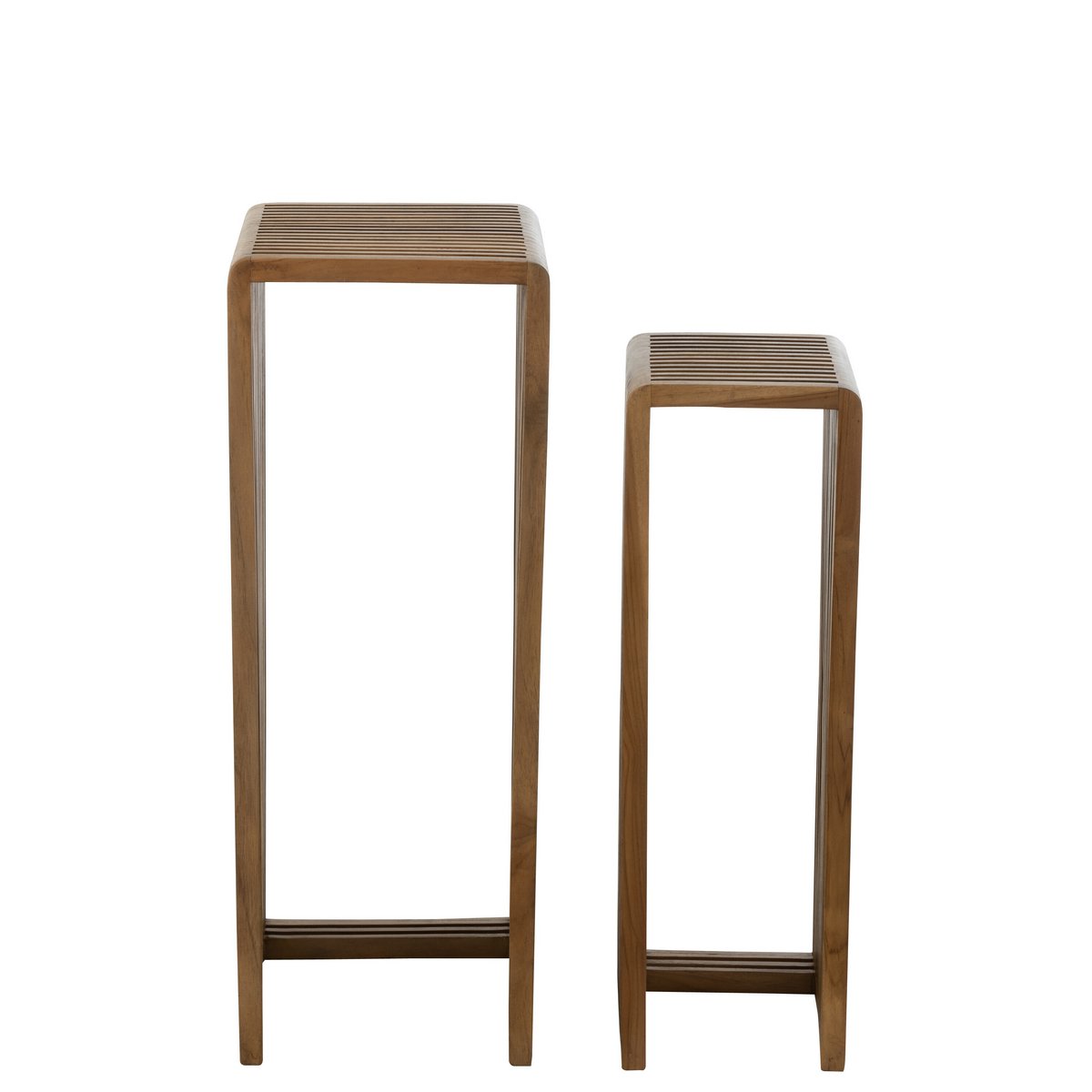 J-Line - Table d'appoint Cube Teck Recyclé - Bois Naturel