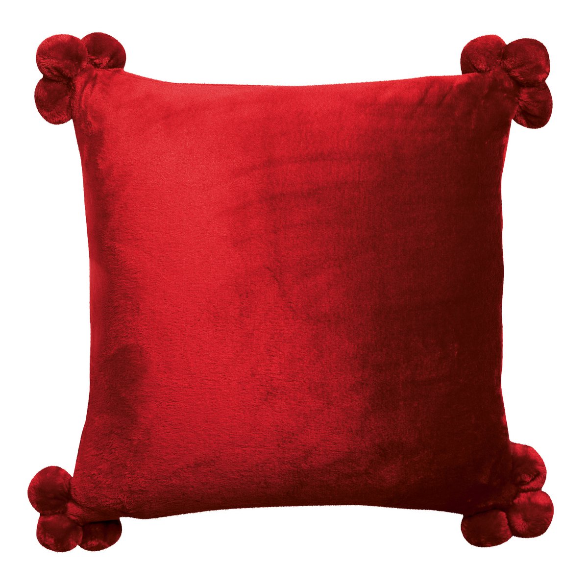 VIVARAISE - Coussin Tendre Rubis pompons 45 x 45