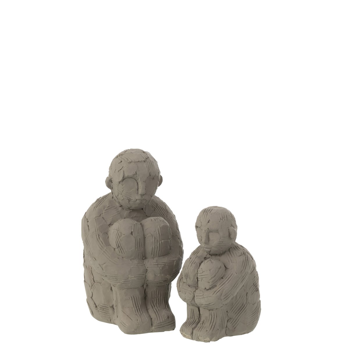 J-Line – Sitzende Figur, Zementgrau, groß