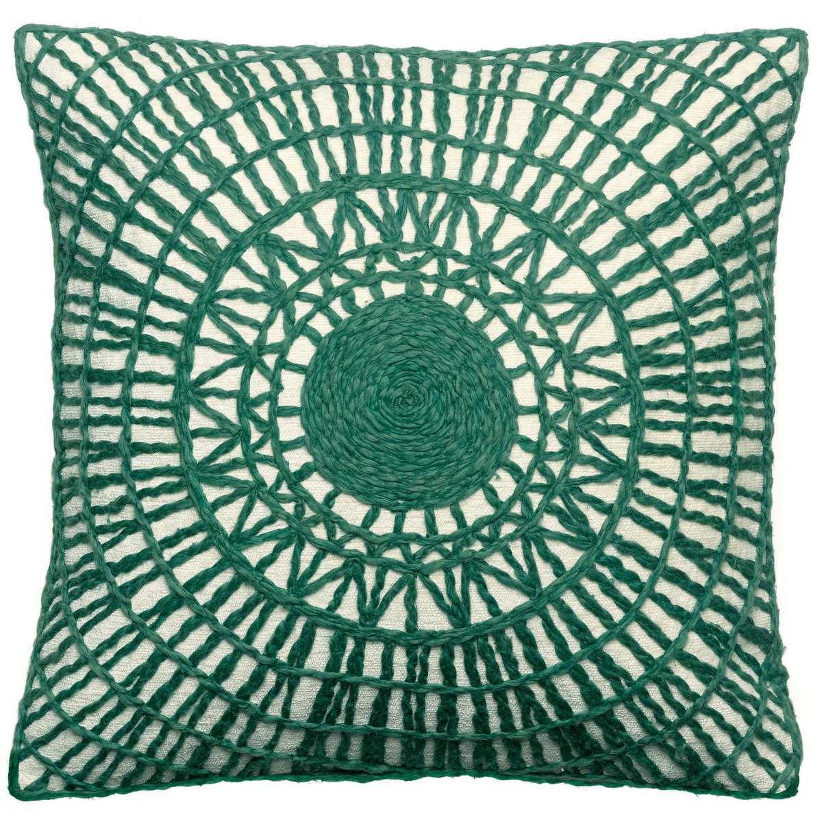 VIVARAISE - Coussin brodé Noa Epicea 45 x 45