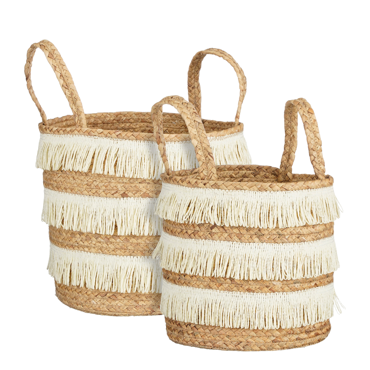 Mica Decorations - Opbergmand - Set van 2 - H30 x Ø32 cm - Waterhyacint - Bruin