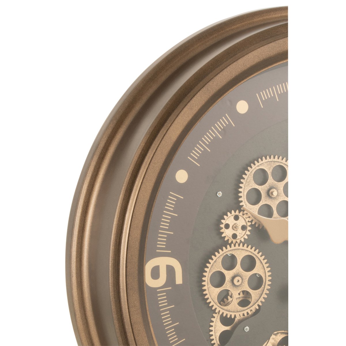 J-Line - Radars Arabische Cijfers Klok - Metaal/ Glas - Goud - Ø52cm