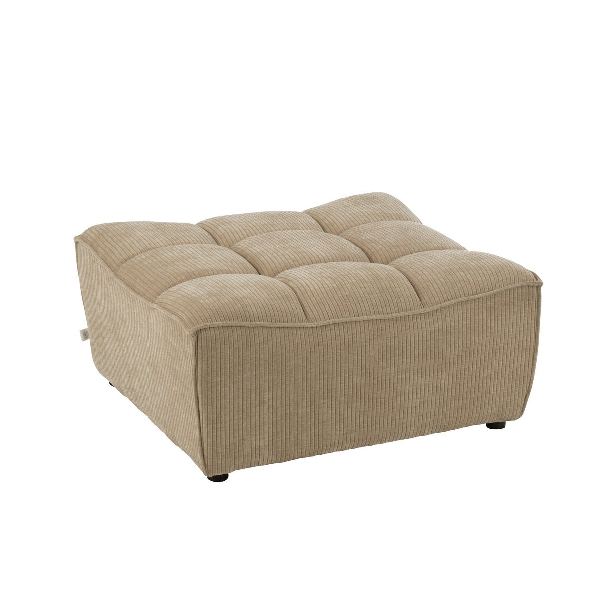 J-Line – Pouf Grid Pappelholz/Schaum Dunkelbeige