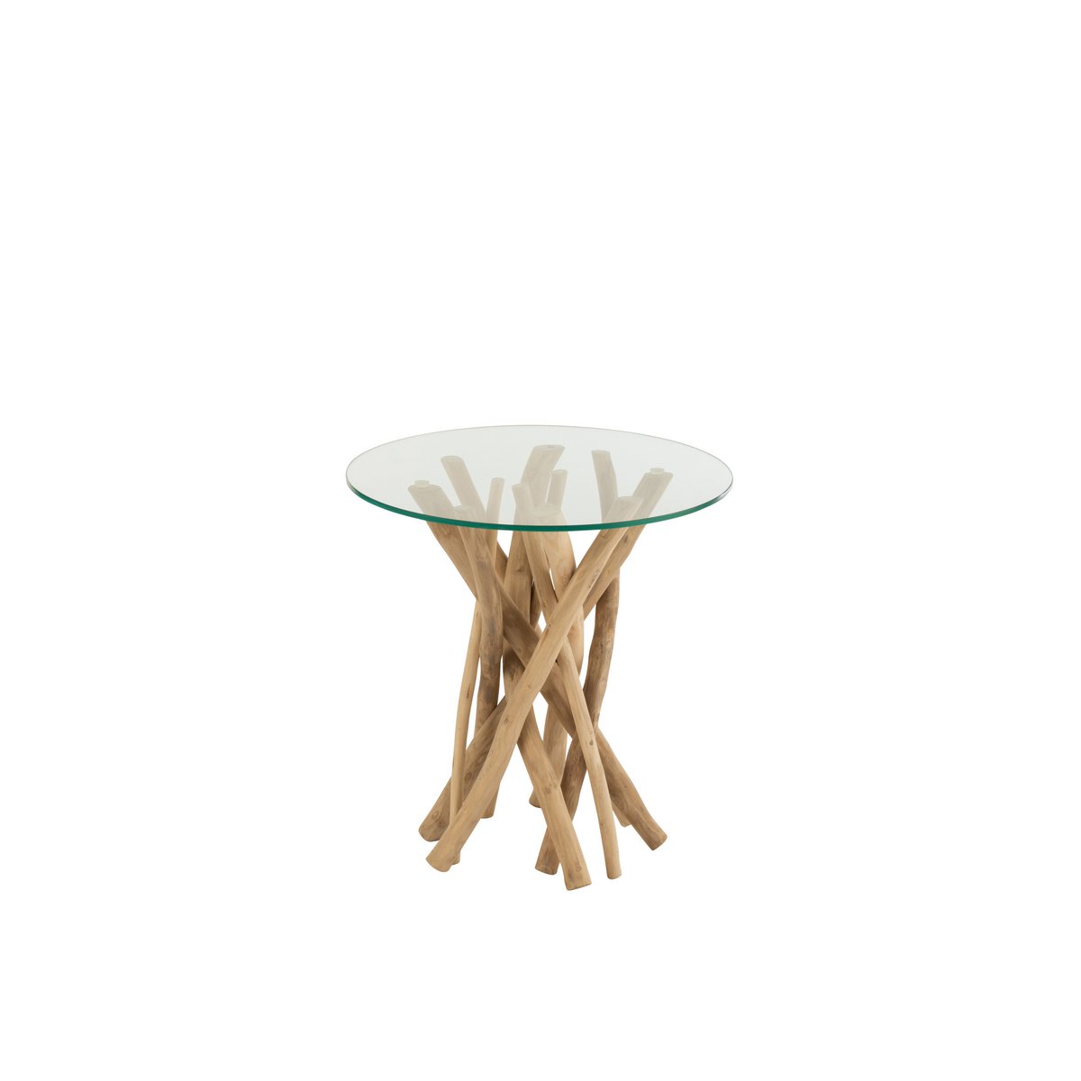 J-Line – Beistelltisch Branches Teak – Holz/Glas – Natur