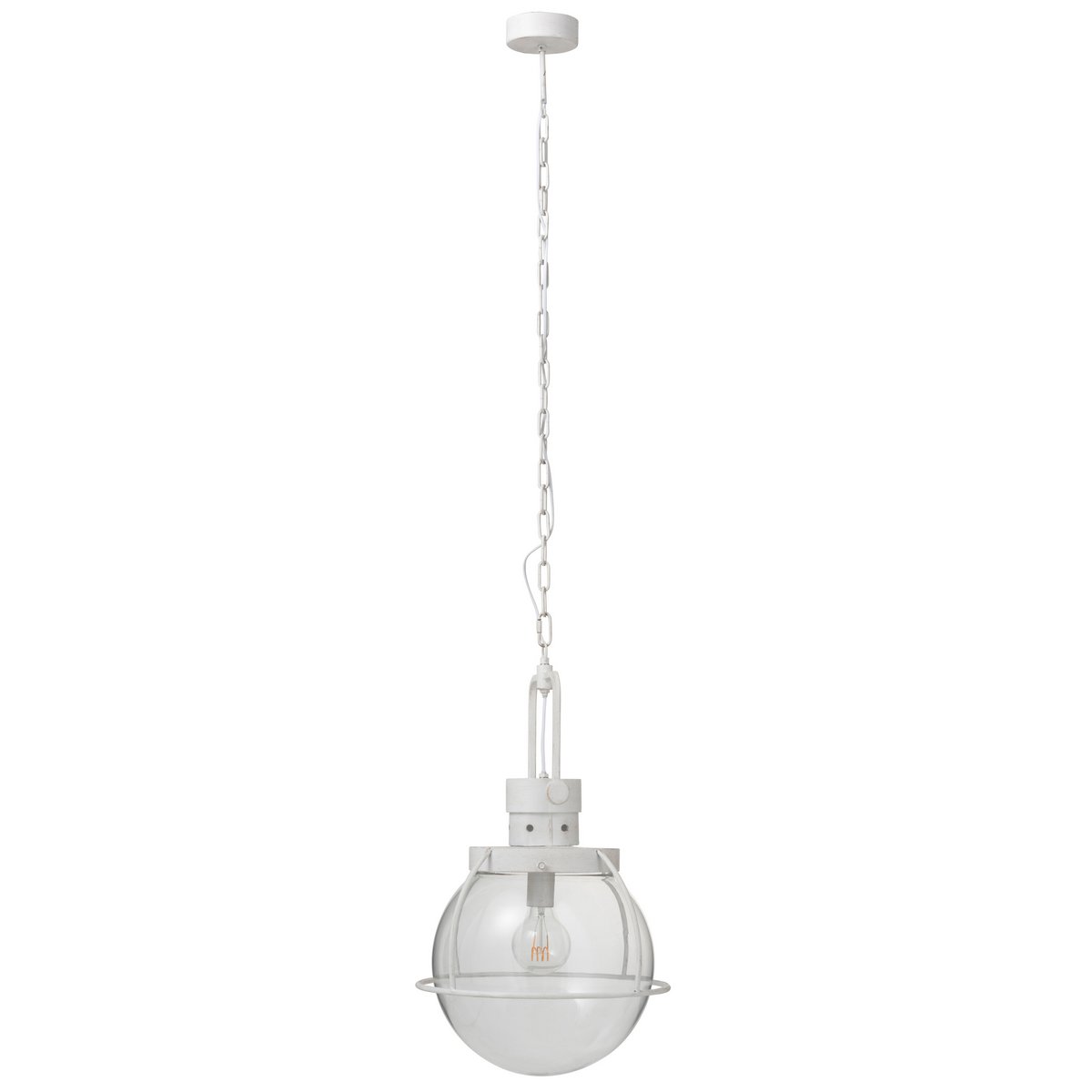 J-Line - Lampe Suspendue Ball - Verre/Métal - Blanc