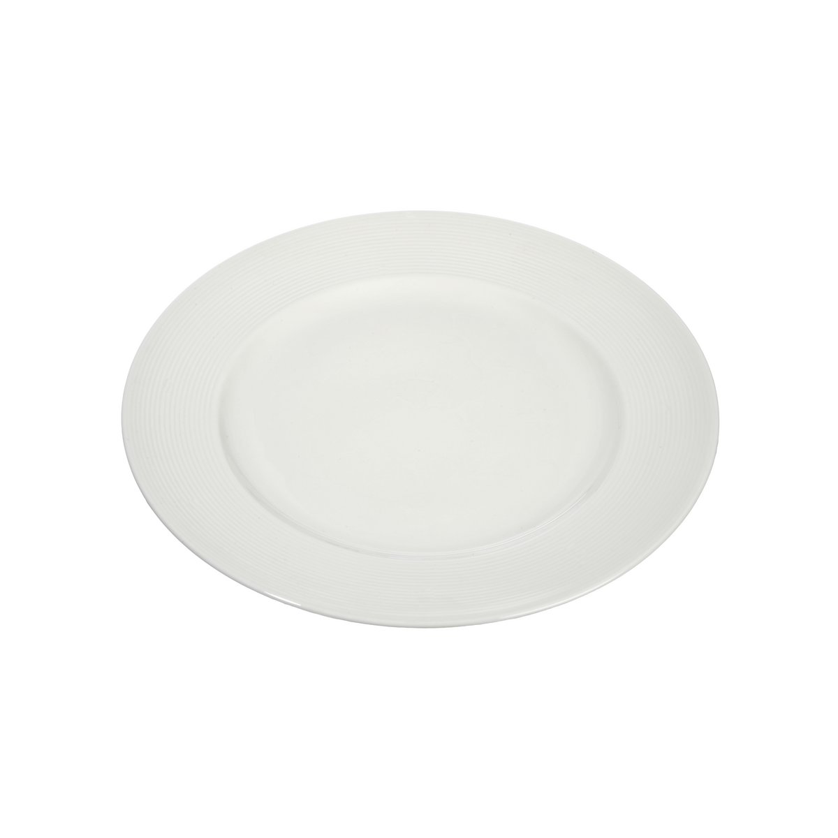 J-Line - Assiette Stripe Porcelaine Blanc 20X20X2cm