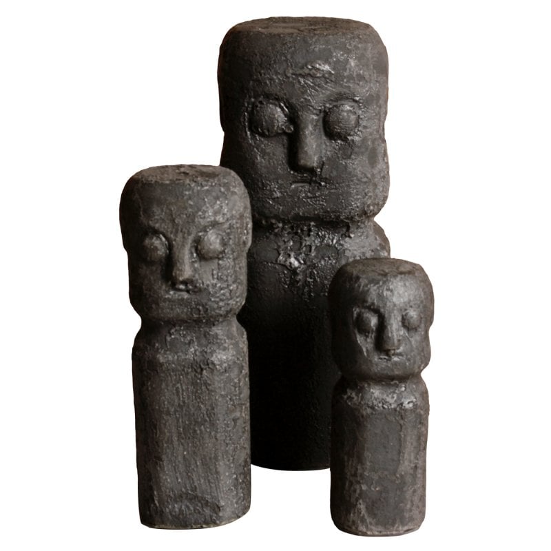 Pole to Pole - Keramik-Sumba-Statue S Schwarz (6er-Set)