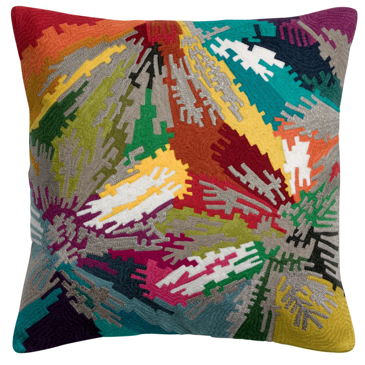 VIVARAISE - Coussin Anna brodé Multicolore 45 x 45