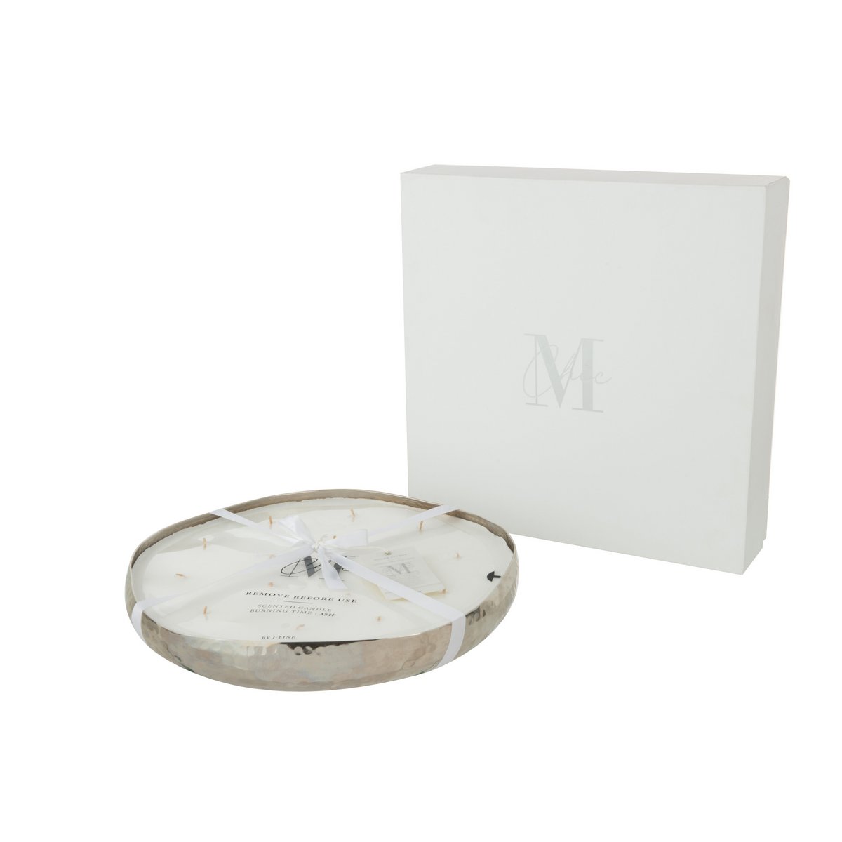 J-Line - Bougie parfumée M-Chic Métal Argent X-Large