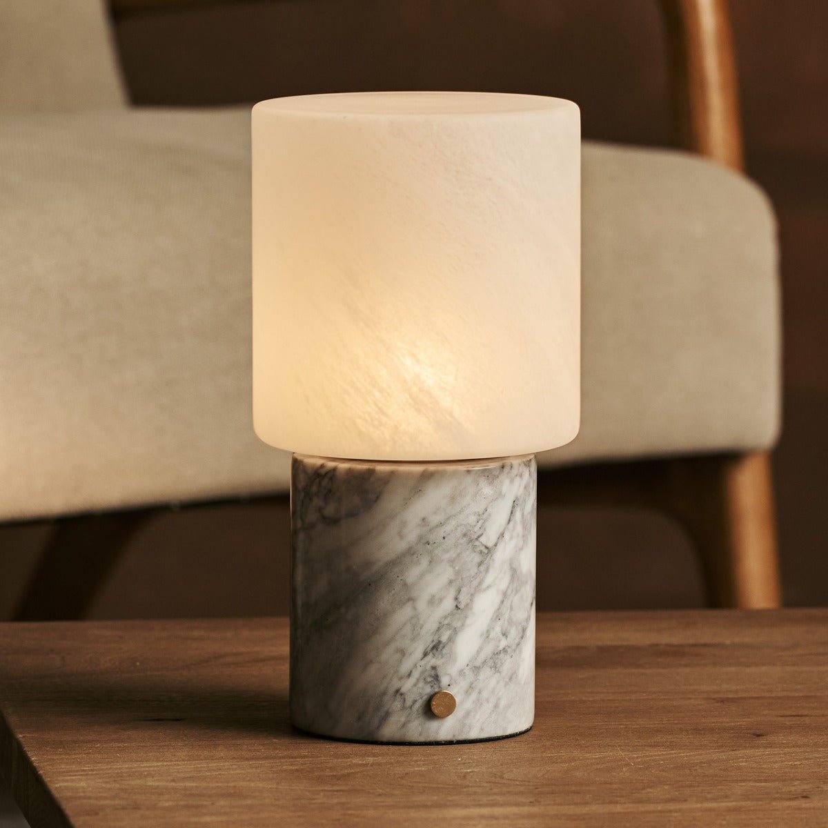 Tavellio-Amsterdam - Cuyp White / Bianco Statuarietto - Marmeren oplaadbare tafellamp