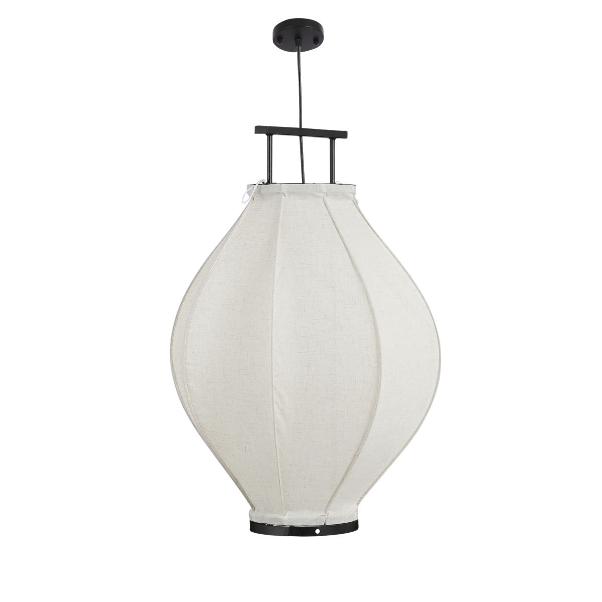 Mica Decorations - Lampe à Suspension Pego - H73 x Ø54 cm - Lin - Blanc Cassé